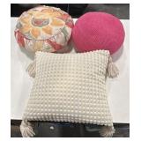 Three Decorative Throw Pillows