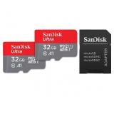 NEW $40 2pk SanDisk 32GB Micro SD Cards & Adapter