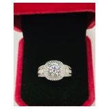$1,300 App 2.8ct Lowered Halo Ring Sz8