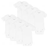 NEW 8pk (00m) White Short Sleeve Onesies Bodysuits