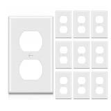 BESTTEN 10 Pack 1-Gang Duplex Wall Plate