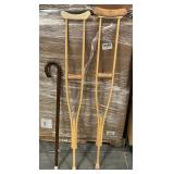 A Cane and Pair of Crutches