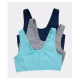 NEW 3pk (XL) Hanes Scoopneck Crop Bralette