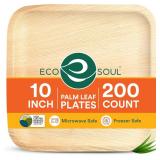 New $83 ECO SOUL 10 Inch Disposable Palm Leaf...