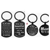 NEW 2PK Mom 2 Be & Drive Safe Girlfriend KeyChains