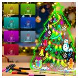 NEW LED Light Up Xmas Tree Dry Erase w/Markers