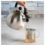 SEALED $40 1.5Q SS Whistling Kettle,Folding Handle