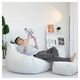 SEALED $145 Big Bean Bag Chair with Stool