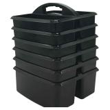 NEW $50 Black Plastic Storage Caddies - 6 Pack