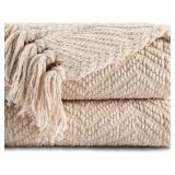 New $58 BATTILO HOME Beige Throw Blankets for...