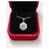 $2,930 App 5.00ct White Moissanite Pendant & Chain