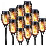 NEW $58 12PK LED Solar Flame Torch Lights