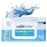 Wipemate ULTRA Flushable Butt Wipes 42ct
