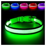 Flashseen LED Dog Collar L Black- Multi Colour LED