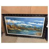 $450 Oil Painting on Canvas 32ï¿½x55ï¿½ Framed (Used)