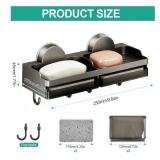 New Double Bar Soap Holder with Hooks...