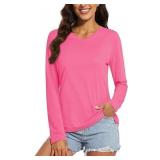 (XS) Womens Pink Long Sleeve Shirt