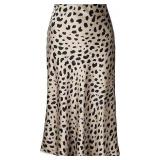 NEW (XS) Women's Leopard Print Silk Skirt
