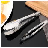 NEW 2pk Stainless Steel Utility Food Tongs