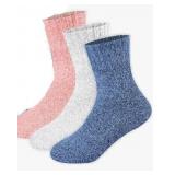 NEW (L) 3 Pairs Women's Cozy Wool Socks