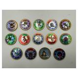 14x Pokï¿½mon Metal Pogs Discs Lot