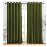 $87 Olive Green Velvet Curtains, 84 Inch x 52 Inch
