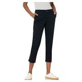(18) Womens Black Mid-Rise Slim-Fit Capri Pants