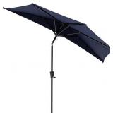NEW $100 9 ft Half Round Patio Umbrella Navy Blue