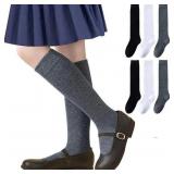 SEALED 6PK Girls Knee High Socks (8-10Years)