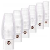 NEW 6PK Plug-In Night Light w/Sensor Neutral White