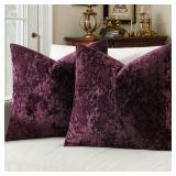 (20'x20') Purple Velvet Throw Pillow Covers