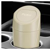 Leakproof Mini Auto Cup Holder Litter Bin Beige