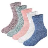 NEW $33 5 Pair Women's Crew Wool Socks