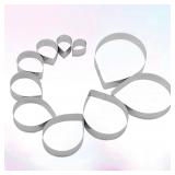 SEALED 10PC Baking Flower Petal Mold Set-Stainless