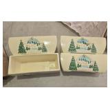 NEW 4PK 10' Vintage Ceramic Holiday Snack Dishes