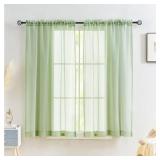New MYSTIC-HOME Sheer Curtains Sage Green...