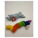 TY Beanie Babies Set (2pcs Elephant & Worm)