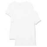 2 Pack Womens Slim-Fit Short-Sleeve Crewneck