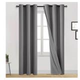 $45 DWCN Grey 100% Blackout Curtains 84 Inch