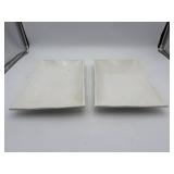 Set of 2 White Ceramic Plates (Used)