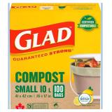 100-bags (10L) Glad 100% Compostable Bags