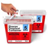 5 Quart (2 Pack) Large Sharps Container