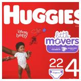 Huggies Little Movers Diapers, Size 4, 22 CT