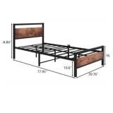 New $140 NEW HOJINLINERO Metal Bed Frame Twin...