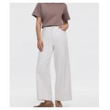 NEW Womans Wide-Leg High-Rise Jean White