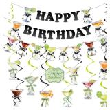 NEW 12PC Hanging Martini Banner For Bday Parties