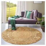 $109 Gruhum: 5ft Round Natural Jute Rug