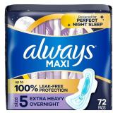 NEW (5) Always Maxi Overnight Pads with Wings