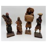 USED Handmade Paper Folk Figurines Set of 4