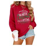 NEW $31 (L) Women 'Classic White Xmas' Sweatshirt